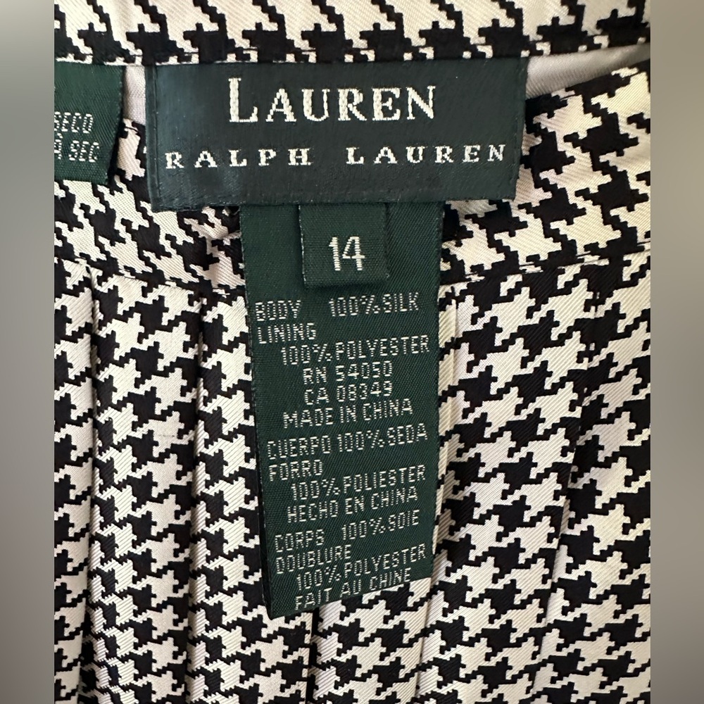 Lauren Ralph Lauren Black and White Houndstooth Midi Skirt - Picture 8 of 11